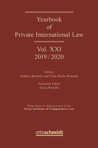 cover of the book Yearbook of Private International Law: Volume XXI Yearbook of Private International Law Vol. XXI - 2019/2020