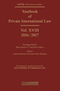 cover of the book Yearbook of Private International Law: Volume XVIII Yearbook of Private International Law Vol. XVIII - 2016/2017