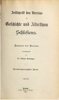 cover of the book Zeitschrift des Vereins für Geschichte und Alterthum Schlesiens