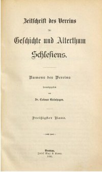 cover of the book Zeitschrift des Vereins für Geschichte und Alterthum Schlesiens