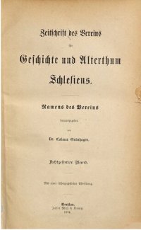 cover of the book Zeitschrift des Vereins für Geschichte und Alterthum Schlesiens