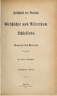 cover of the book Zeitschrift des Vereins für Geschichte und Alterthum Schlesiens