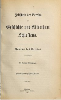 cover of the book Zeitschrift des Vereins für Geschichte und Alterthum Schlesiens