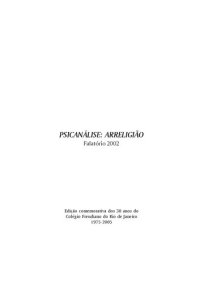 cover of the book Psicanálise: Arreligião