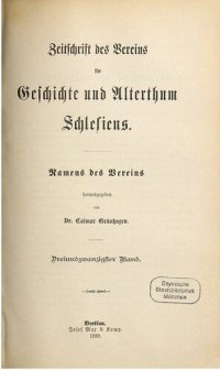 cover of the book Zeitschrift des Vereins für Geschichte und Alterthum Schlesiens