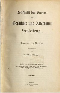 cover of the book Zeitschrift des Vereins für Geschichte und Alterthum Schlesiens