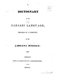 cover of the book A Dictionary of the Panjabi (Punjabi) Language