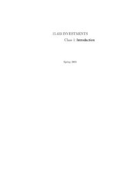 cover of the book Investments: Lecture Notes