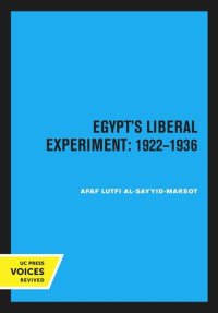 cover of the book Egypt's Liberal Experiment: 1922–1936