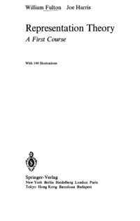 cover of the book Representation Theory: A First Course 