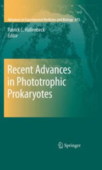 cover of the book Recent Advances in Phototrophic Prokaryotes