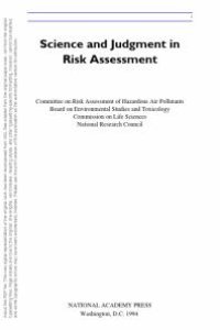 cover of the book Science and Judgment in Risk Assessment