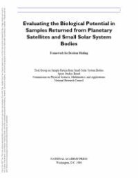 cover of the book Evaluating the Biological Potential in Samples Returned from Planetary Satellites and Small Solar System Bodies: Framework for Decision Making