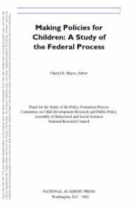 cover of the book Making Policies for Children: A Study of the Federal Process