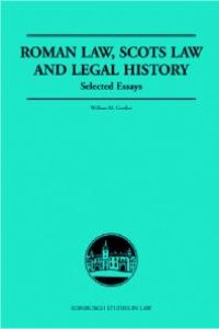 cover of the book Roman Law, Scots Law and Legal History: Selected Essays