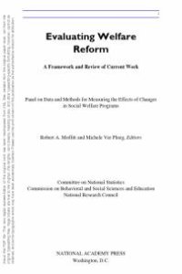 cover of the book Evaluating Welfare Reform: A Framework and Review of Current Work, Interim Report