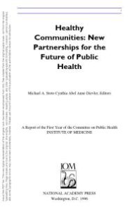 cover of the book Healthy Communities: New Partnerships for the Future of Public Health