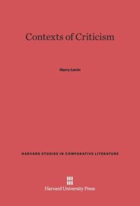 cover of the book Contexts of Criticism