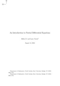 cover of the book An Introduction to Partial Differential Equations