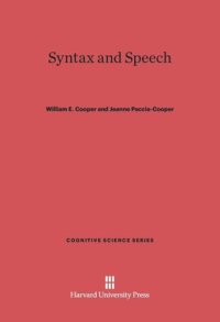 cover of the book Syntax and Speech