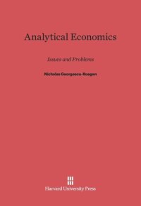 cover of the book Analytical Economics: Issues and Problems