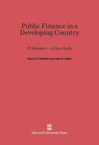 cover of the book Public Finance in a Developing Country: El Salvador — A Case Study