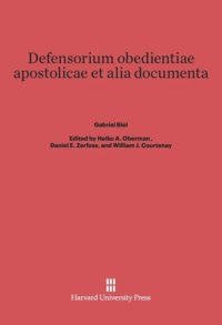 cover of the book Defensorium Obedientiae Apostolicae et Alia Documenta