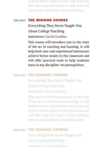 cover of the book The Missing Course: Everything They Never Taught You about College Teaching