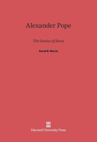 cover of the book Alexander Pope: The Genius of Sense