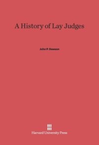 cover of the book A History of Lay Judges