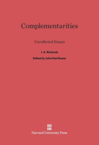 cover of the book Complementarities: Uncollected Essays