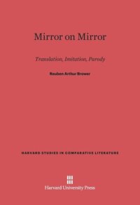 cover of the book Mirror on Mirror: Translation, Imitation, Parody