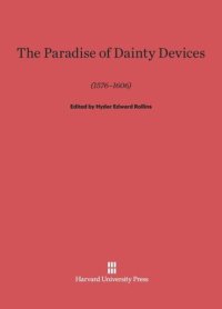 cover of the book A Paradise of Dainty Devices (1576–1606)