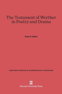 cover of the book The Testament of Werther in Poetry and Drama