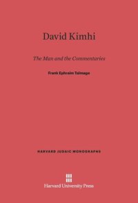 cover of the book David Kimhi: The Man and the Commentaries