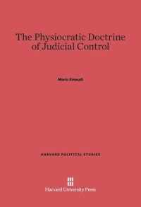 cover of the book The Physiocratic Doctrine of Judicial Control