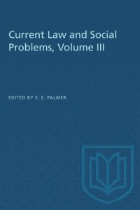 cover of the book Current Law and Social Problems, Volume III