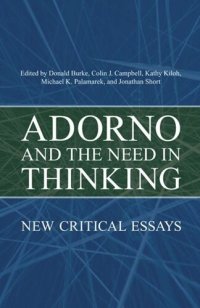 cover of the book Adorno and the Need in Thinking