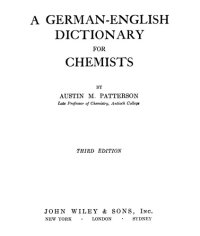 cover of the book German-English Dictionary for Chemists