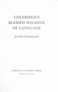 cover of the book Coleridge's Blessed Machine of Language