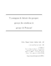 cover of the book Groupe de rotations et groupe de Poincare