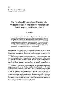 cover of the book Fibrational formulation of intuitionistic predicate logic 1