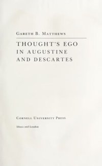 cover of the book Thought's Ego in Augustine and Descartes