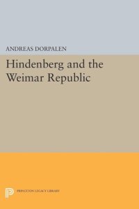 cover of the book Hindenberg and the Weimar Republic