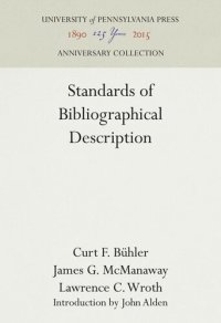 cover of the book Standards of Bibliographical Description