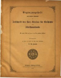 cover of the book Ergänzungsheft zum neunten Jahrgange der Zeitschrift des Harz-Vereins für Geschichte und Alterthumskunde