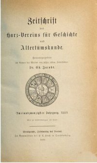 cover of the book Zeitschrift des Harz-Vereins für Geschichte und Alterthumskunde