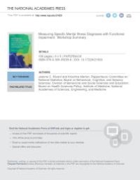 cover of the book Measuring Specific Mental Illness Diagnoses with Functional Impairment: Workshop Summary