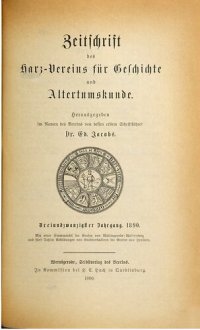 cover of the book Zeitschrift des Harz-Vereins für Geschichte und Alterthumskunde