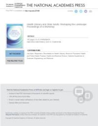 cover of the book Health Literacy and Older Adults: Reshaping the Landscape: Proceedings of a Workshop